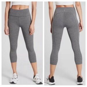 Athleta Ultimate Stash Pocket 7/8 Tight Leggings Gray Grey SZ Medium Tall‎